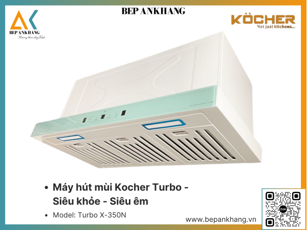 MÁY HÚT MÙI KOCHER TURBO X-350N - MÀU TRẮNG NGỌC - SIÊU KHỎE, SIÊU ÊM